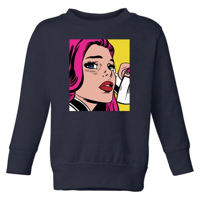 Pop Art Girl Phone Toddler Sweatshirt