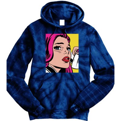 Pop Art Girl Phone Tie Dye Hoodie