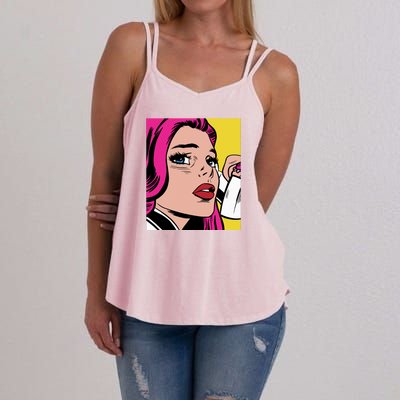 Pop Art Girl Phone Women's Strappy Tank