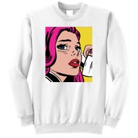 Pop Art Girl Phone Sweatshirt