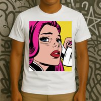 Pop Art Girl Phone T-Shirt