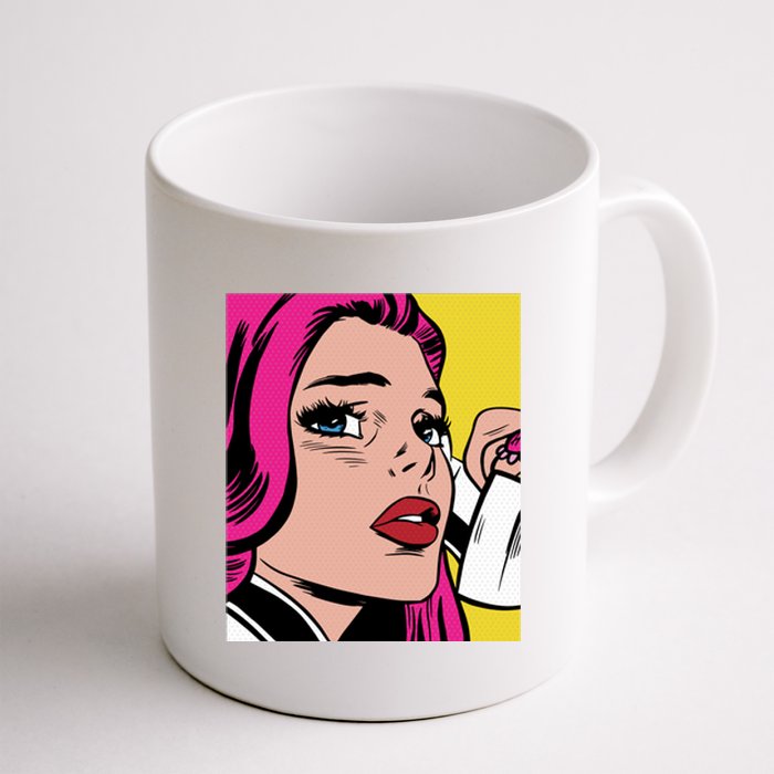 Pop Art Girl Phone Coffee Mug