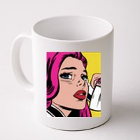 Pop Art Girl Phone Coffee Mug