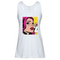 Pop Art Girl Phone Ladies Essential Flowy Tank