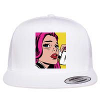 Pop Art Girl Phone Flatbill Hat