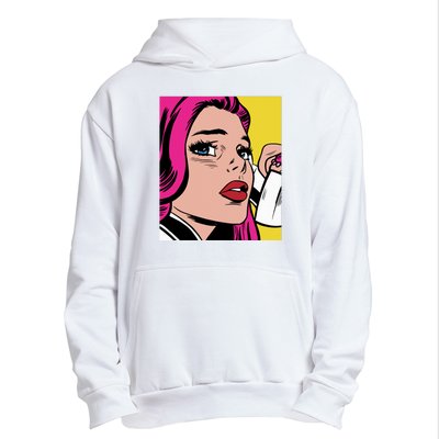 Pop Art Girl Phone Urban Pullover Hoodie