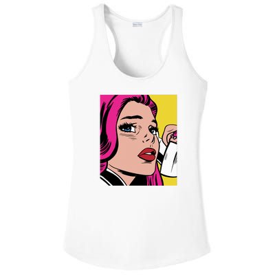 Pop Art Girl Phone Ladies PosiCharge Competitor Racerback Tank