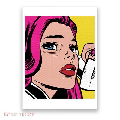 Pop Art Girl Phone Poster