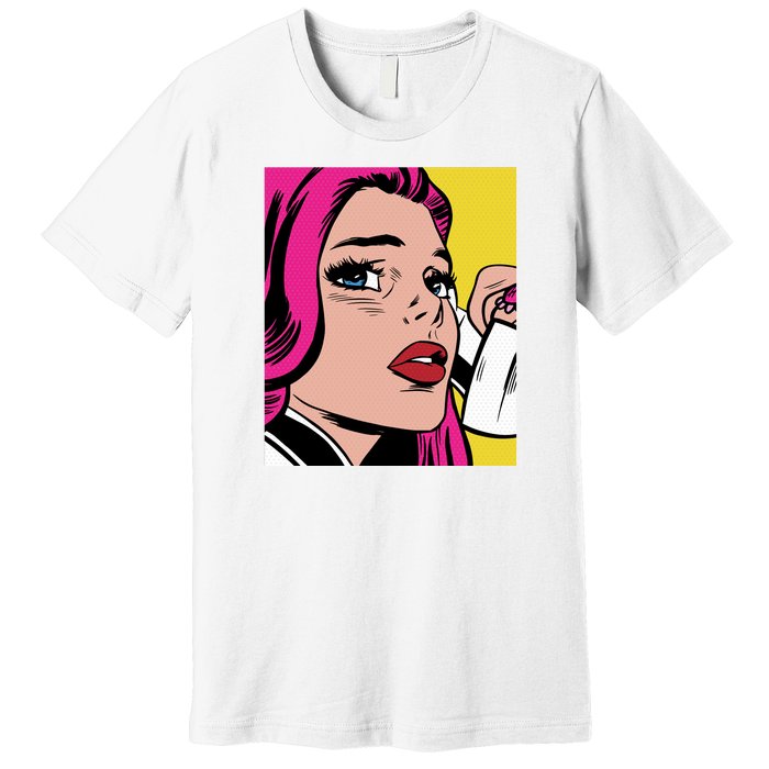 Pop Art Girl Phone Premium T-Shirt