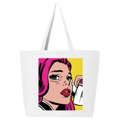 Pop Art Girl Phone 25L Jumbo Tote