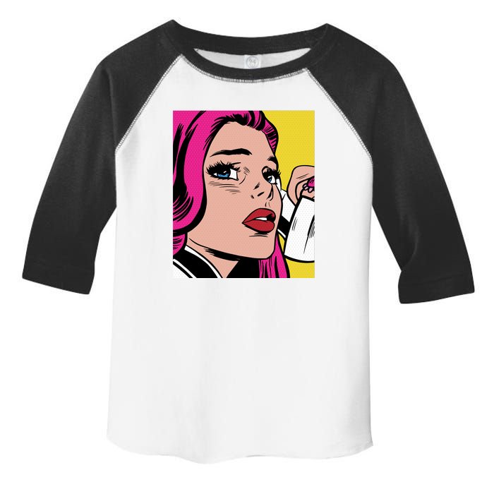 Pop Art Girl Phone Toddler Fine Jersey T-Shirt