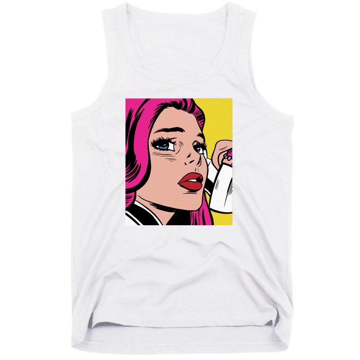 Pop Art Girl Phone Tank Top