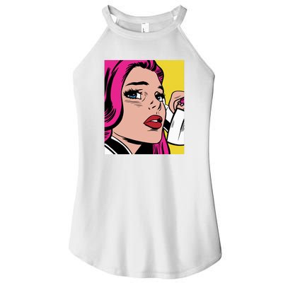 Pop Art Girl Phone Women's Perfect Tri Rocker Tank