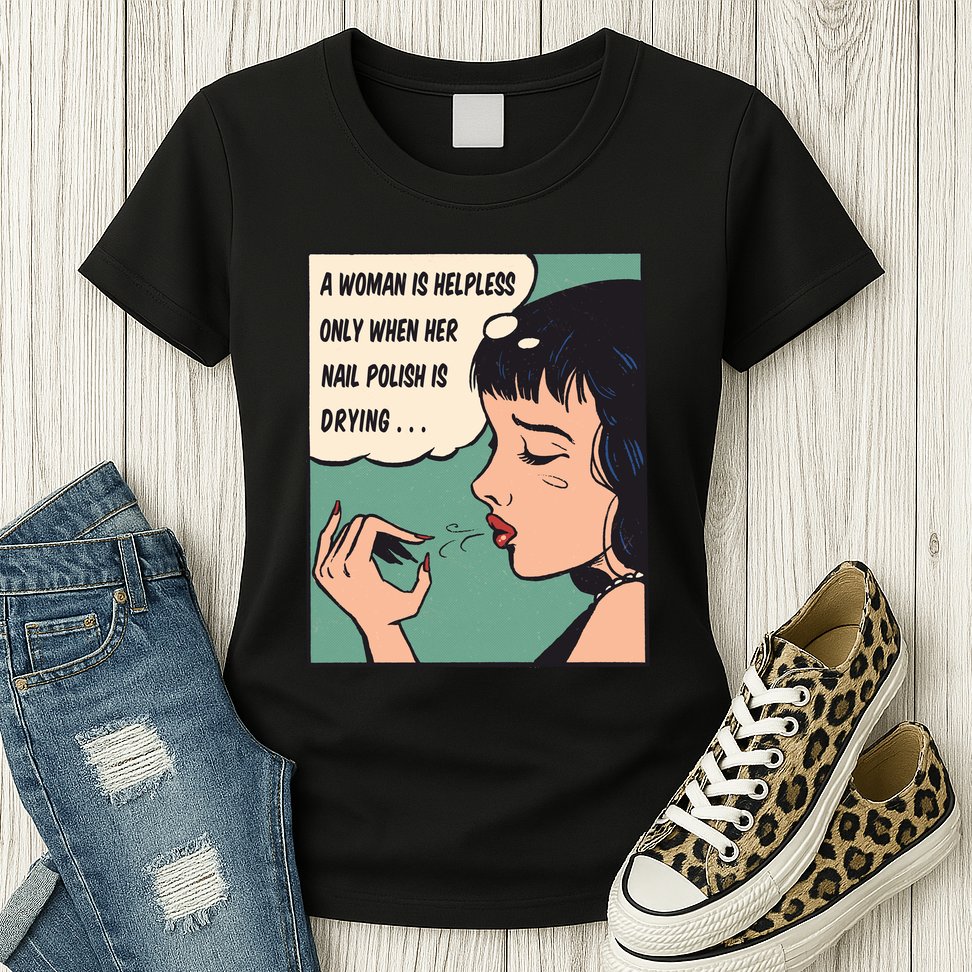 Pop Art Nail Polish Womens T-Shirt