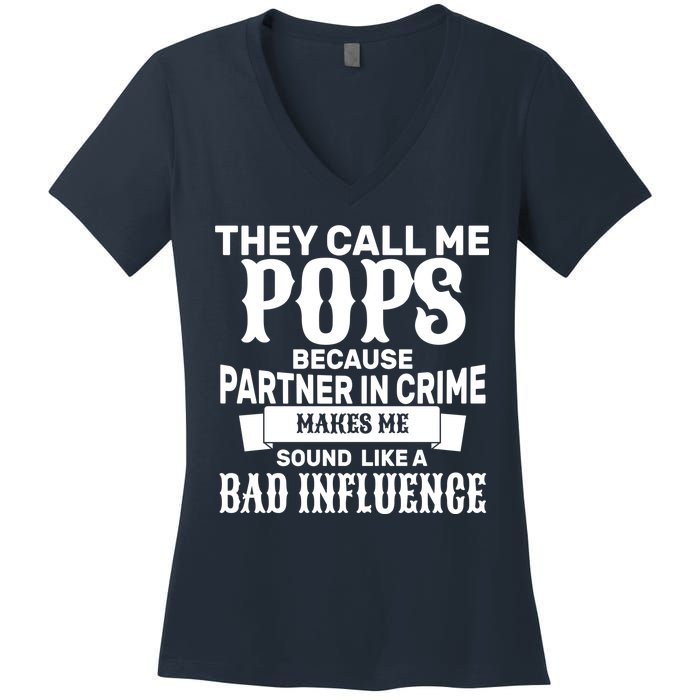 Pop Bad Influences Women's V-Neck T-Shirt