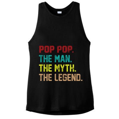 Pop Pop The Man The Myth The Legend Ladies PosiCharge Tri-Blend Wicking Tank