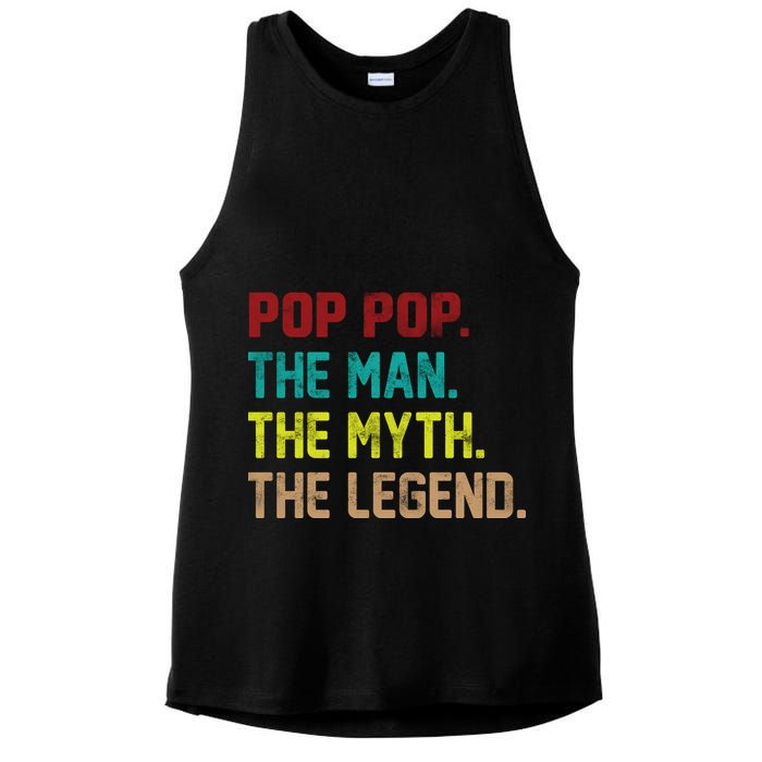 Pop Pop The Man The Myth The Legend Ladies PosiCharge Tri-Blend Wicking Tank