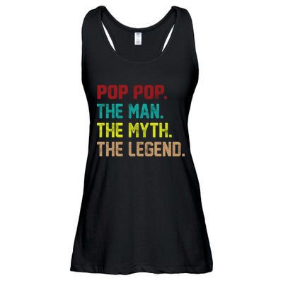 Pop Pop The Man The Myth The Legend Ladies Essential Flowy Tank