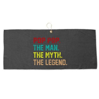 Pop Pop The Man The Myth The Legend Large Microfiber Waffle Golf Towel