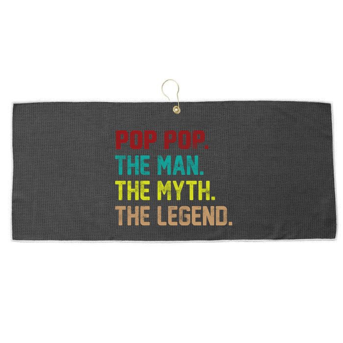 Pop Pop The Man The Myth The Legend Large Microfiber Waffle Golf Towel