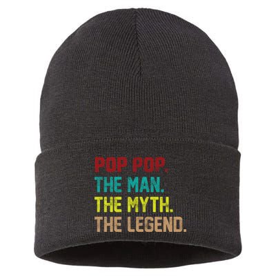 Pop Pop The Man The Myth The Legend Sustainable Knit Beanie