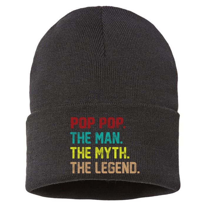 Pop Pop The Man The Myth The Legend Sustainable Knit Beanie