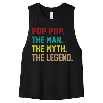 Pop Pop The Man The Myth The Legend Women's Racerback Cropped Tank