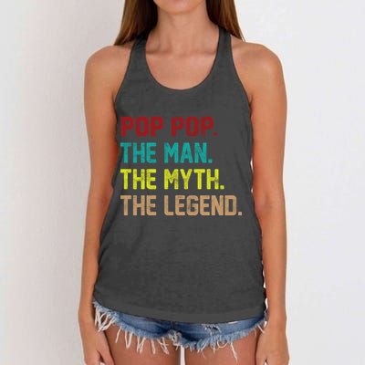 Pop Pop The Man The Myth The Legend Women's Knotted Racerback Tank