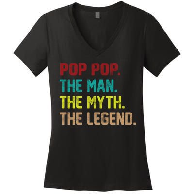 Pop Pop The Man The Myth The Legend Women's V-Neck T-Shirt