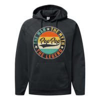 Pop Pop Vintage The Man Myth Legend Emblem Performance Fleece Hoodie