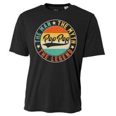 Pop Pop Vintage The Man Myth Legend Emblem Cooling Performance Crew T-Shirt