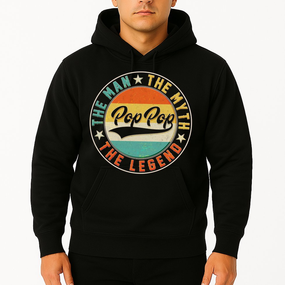 Pop Pop Vintage The Man Myth Legend Emblem Hoodie