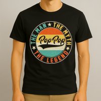 Pop Pop Vintage The Man Myth Legend Emblem T-Shirt