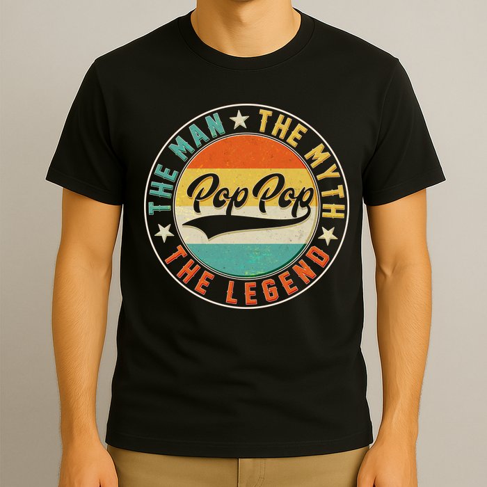 Pop Pop Vintage The Man Myth Legend Emblem T-Shirt