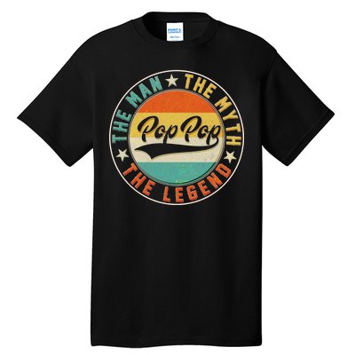 Pop Pop Vintage The Man Myth Legend Emblem Tall T-Shirt