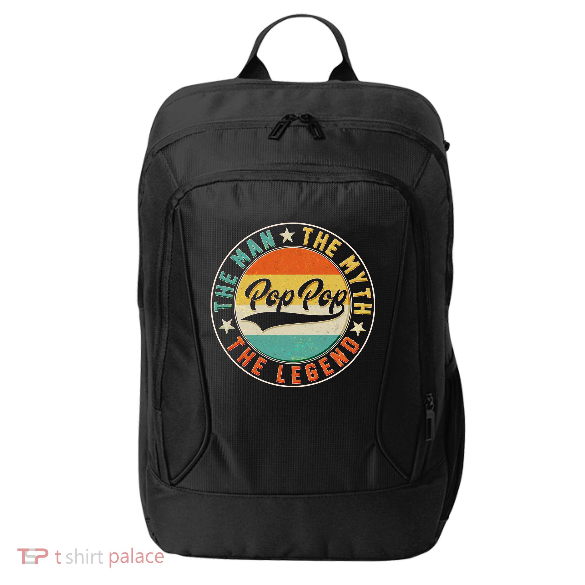 Pop Pop Vintage The Man Myth Legend Emblem City Backpack