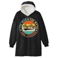 Pop Pop Vintage The Man Myth Legend Emblem Hooded Wearable Blanket