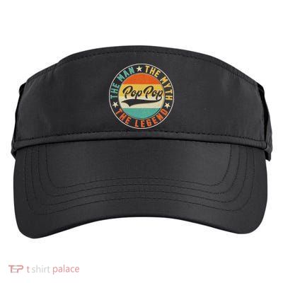 Pop Pop Vintage The Man Myth Legend Emblem Adult Drive Performance Visor