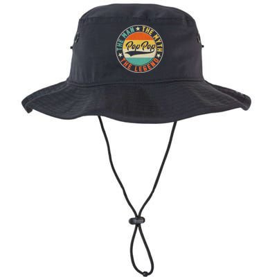 Pop Pop Vintage The Man Myth Legend Emblem Bucket Hat
