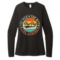 Pop Pop Vintage The Man Myth Legend Emblem Womens CVC Long Sleeve Shirt