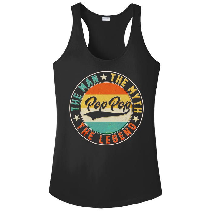 Pop Pop Vintage The Man Myth Legend Emblem Ladies PosiCharge Competitor Racerback Tank