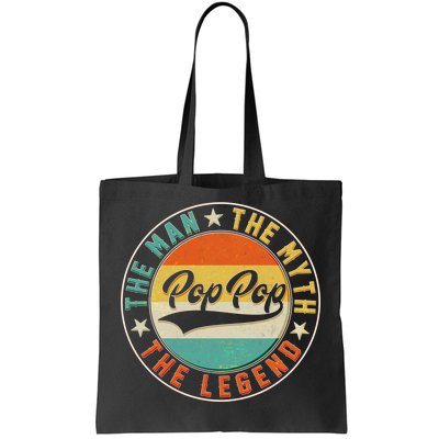 Pop Pop Vintage The Man Myth Legend Emblem Tote Bag