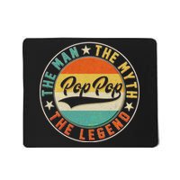 Pop Pop Vintage The Man Myth Legend Emblem Mousepad