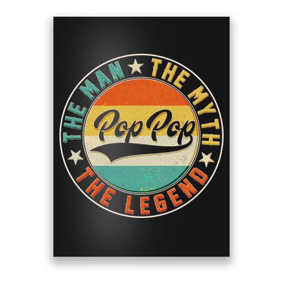 Pop Pop Vintage The Man Myth Legend Emblem Poster