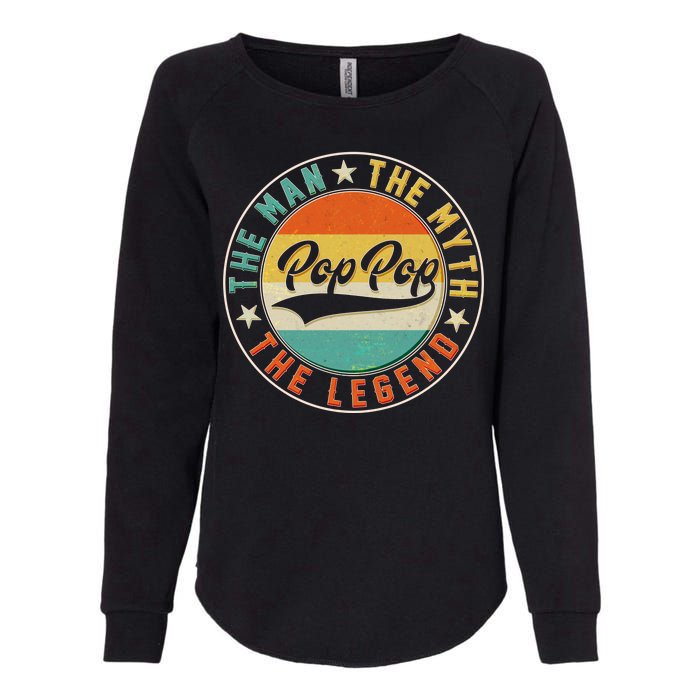 Pop Pop Vintage The Man Myth Legend Emblem Womens California Wash Sweatshirt