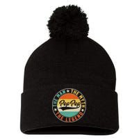 Pop Pop Vintage The Man Myth Legend Emblem Pom Pom 12in Knit Beanie