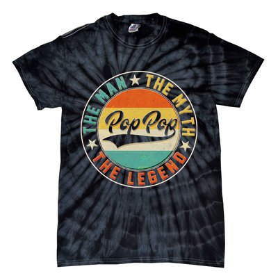 Pop Pop Vintage The Man Myth Legend Emblem Tie-Dye T-Shirt