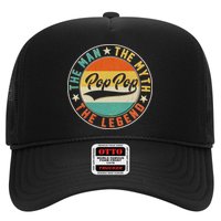Pop Pop Vintage The Man Myth Legend Emblem Trucker Hat
