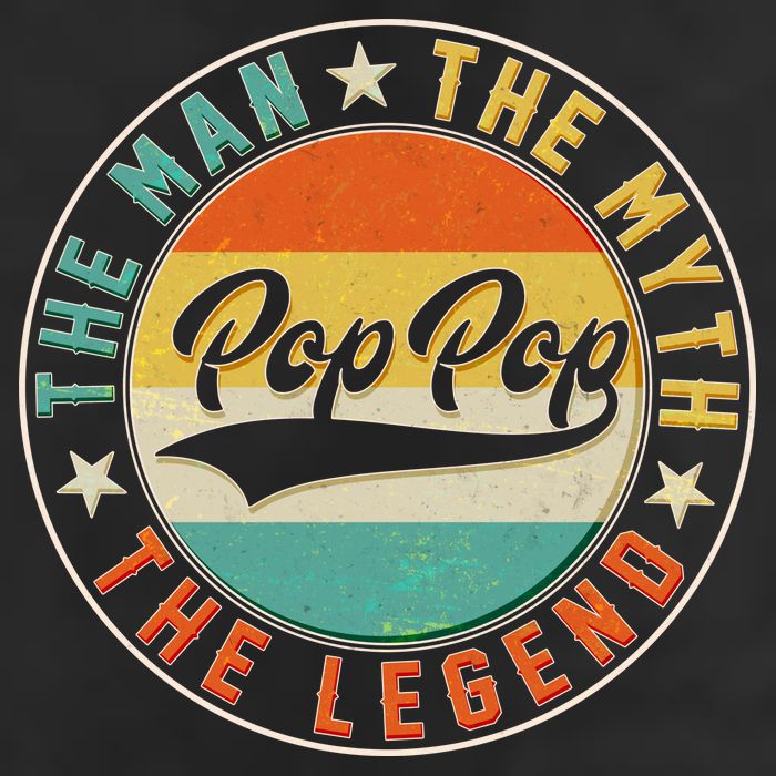 Pop Pop Vintage The Man Myth Legend Emblem Trucker Hat