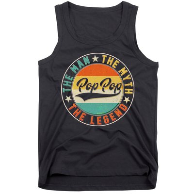 Pop Pop Vintage The Man Myth Legend Emblem Tank Top
